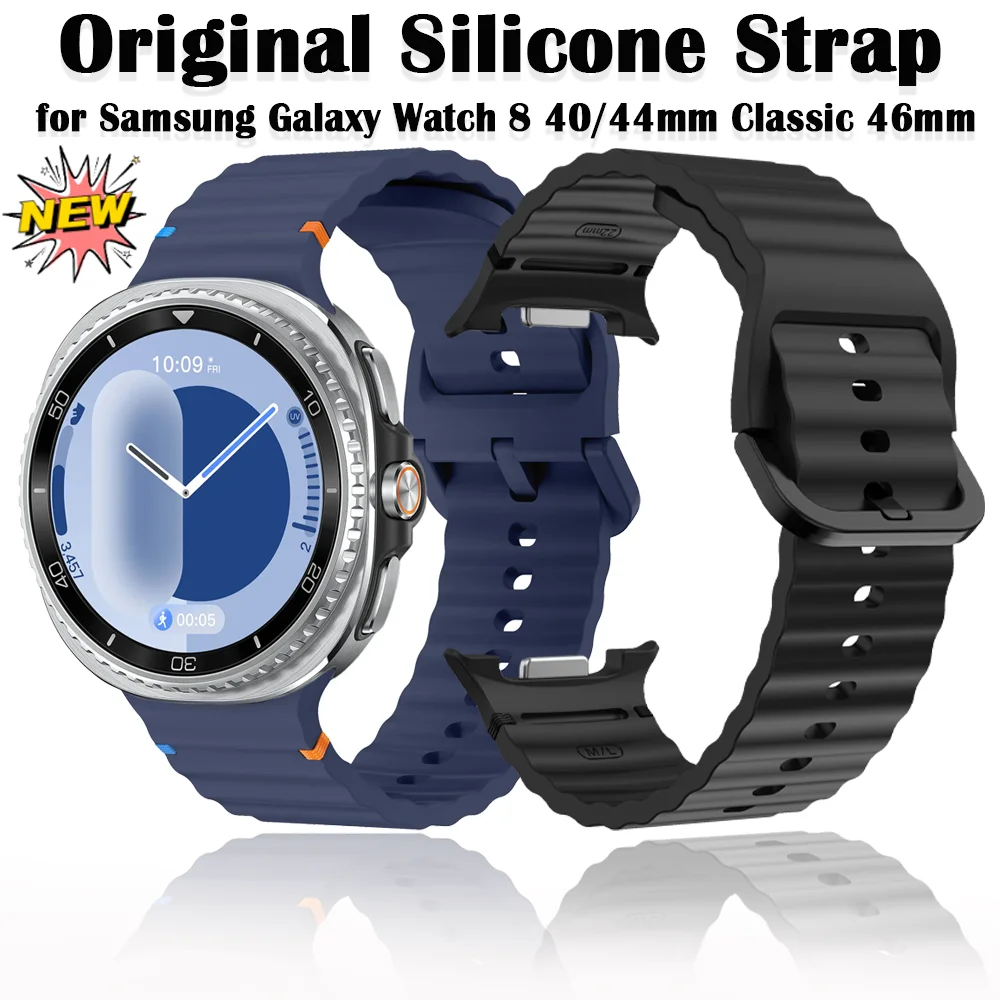 Correa de silicona para Samsung Galaxy Watch 8 Classic 46mm pulsera deportiva Original para Galaxy Watch 8 44mm 40mm correa de reloj