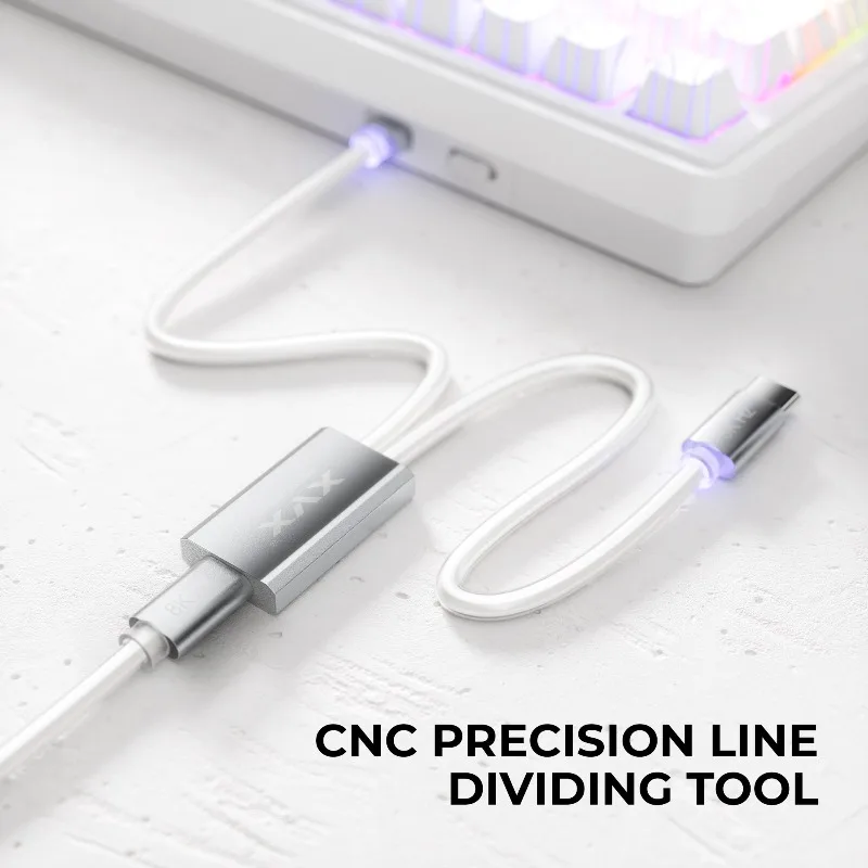 Magnetic Axis Keyboard Aviation Plug Cable Customized 8K One-drag-two 1.8m Keyboard Cable for Mechanical Keyboard Accessories