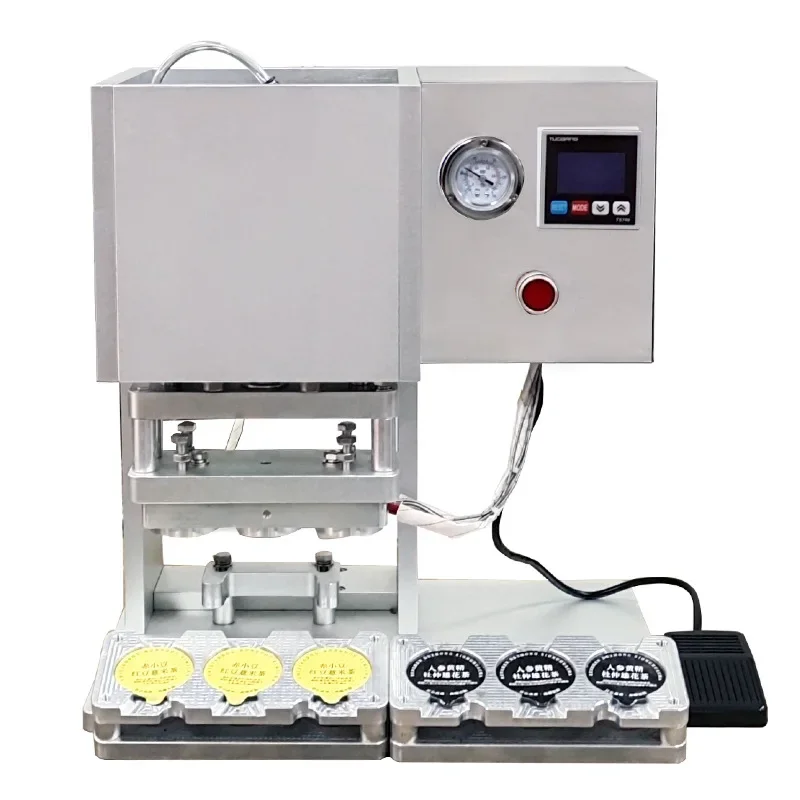 

Semi Automatic Aluminum Film Small Can Tea Bag Foil Filling And Sealing Cup Tube Machinery Plastic Heat Press Packaging Machine