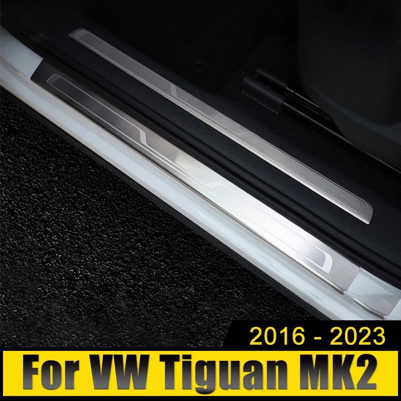 

Car Accessories For Volkswagen VW Tiguan MK2 2016-2018 2019 2020 2021 2022 2023 Door Sill Protector Pedal Pad Cover Trim Sticker