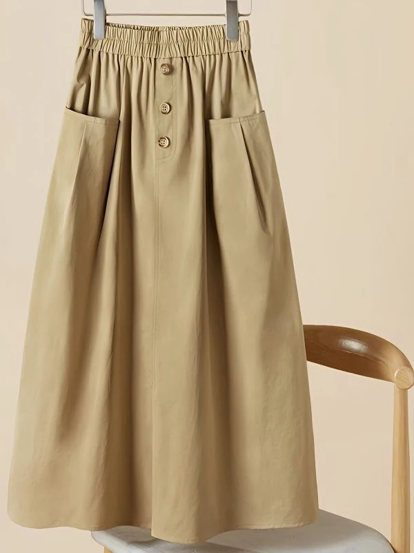 

Новая летняя женская юбка в корейском стиле, свободного кроя, А-силуэт, из хлопка и льна, средней длины, модная, стройнящая, тонкая