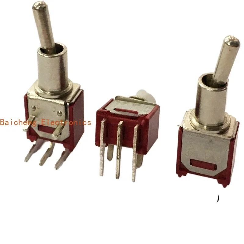 10PCS Mini toggle switch 5MM rocker arm TS-6 toggle SMTS-102C3 positive bending foot 3-foot 2-step horizontal twist