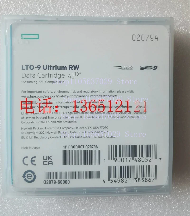 For HPE LTO9 Ultrium 9 Data Tape Q2079A, 18TB/45TB Storage Cartridge