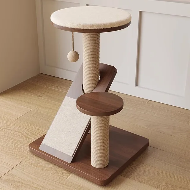 Cat Tree Cat Scratching Board Do Not Take Up Space The Household Bantam Solid Wood Small Sisal Column Cat Tower