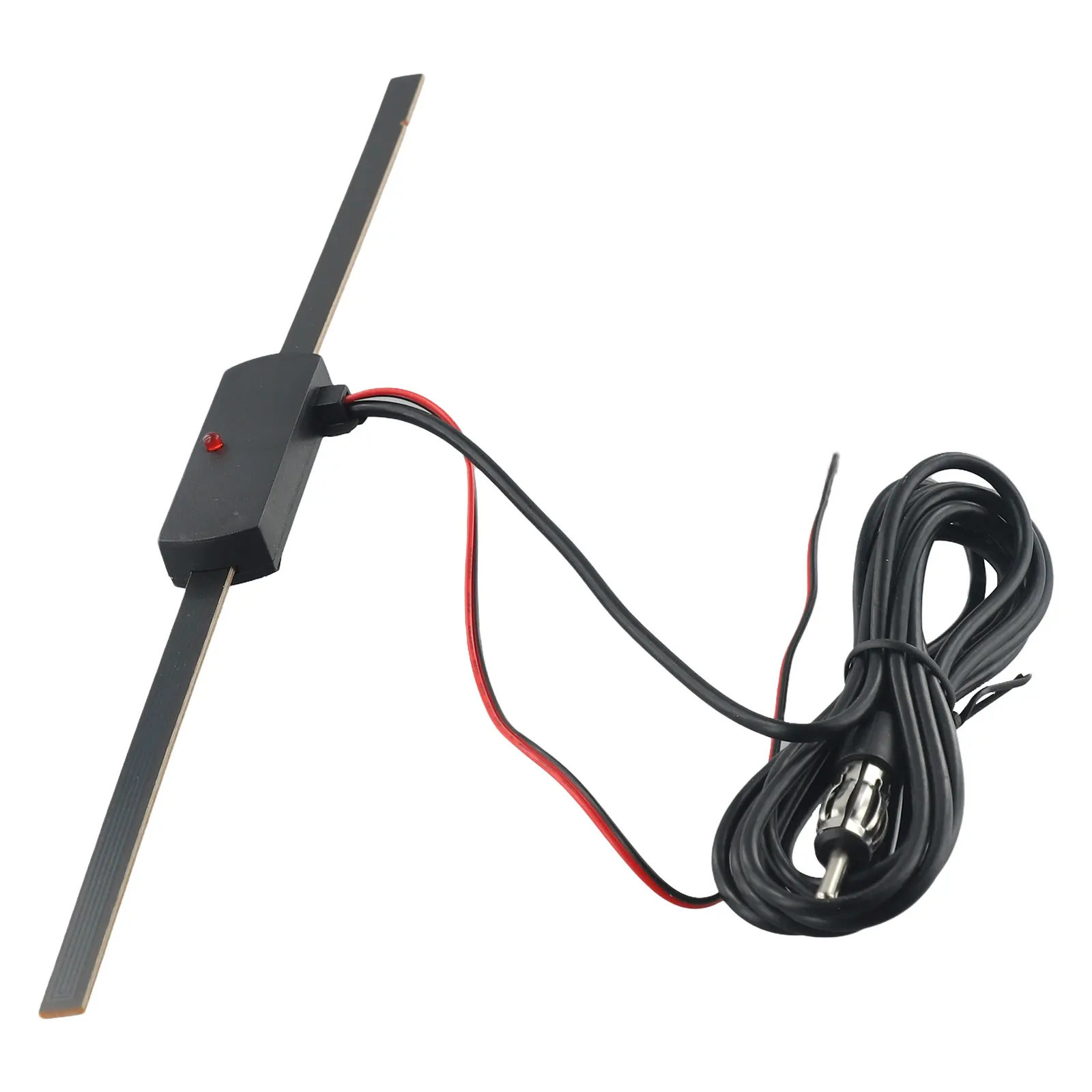 Windshield Car AM FM Radio Antenna Signal Amplifier Booster 12V Universal Black, 12V Voltage, FM Gain 14dB, AM Gain 18dB