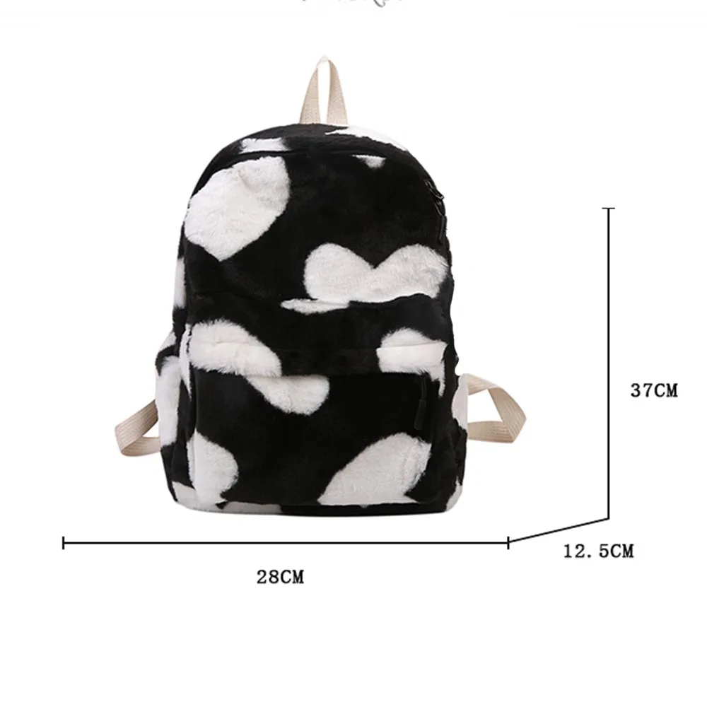 Bestickt Komfortable Plüsch Rucksack Winter Rucksack Custom Name Einzigartige Studenten Schul Gestickte Name Gefleckt Niedlich Tasche