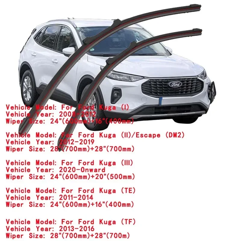 For Ford Kuga TE TF MD2 SUV AWD 2008 2009 2011 2012 2013 2015 2016 2018 2019 2020 2022 Car Brush Double Rubber Windshield Wiper
