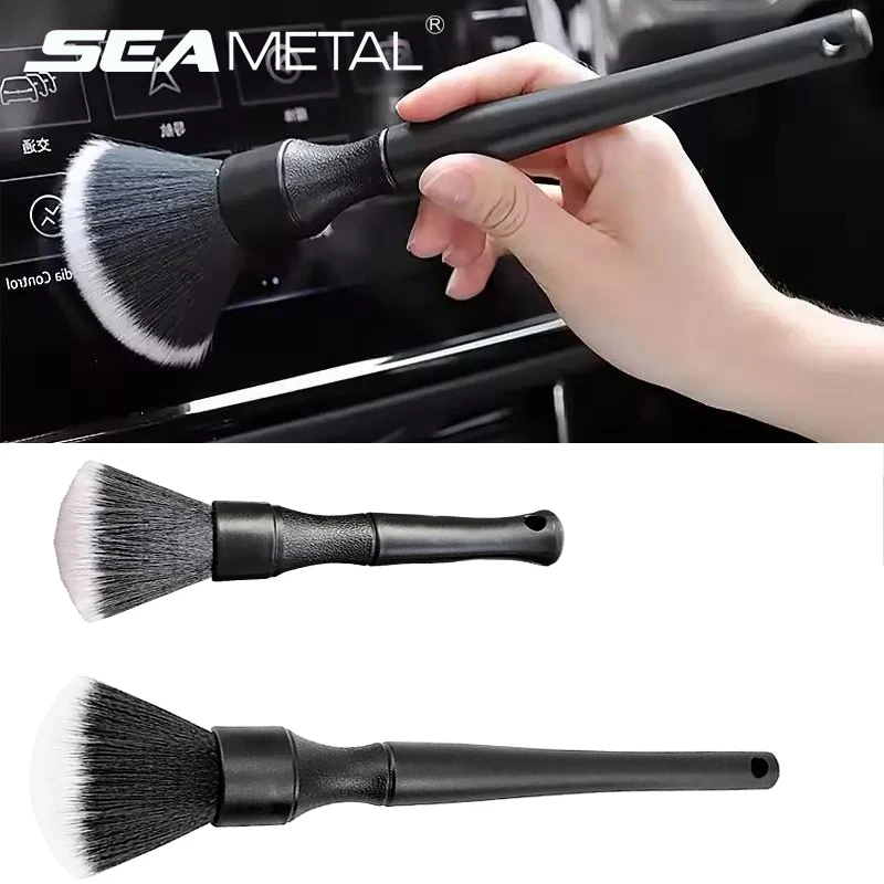 Seametal escova de limpeza interior do carro cerdas macias saída ar automática detalhando escova conjunto escovas remoção poeira para ferramentas limpas do carro