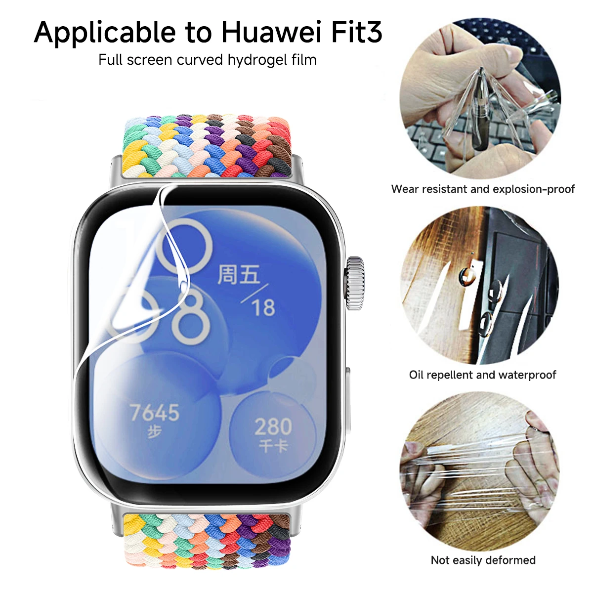 1-5PCS Screen Protector For Huawei Watch Fit 3 Anti Scratch Clear TPU Hydrogel Film for Huawei Fit3 Watch Accessories