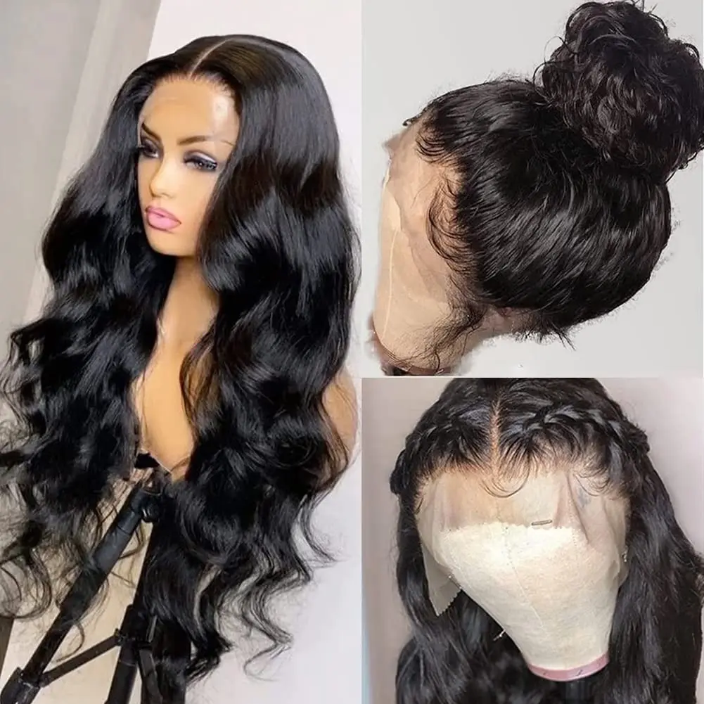 Wig depan renda gelombang tubuh 30 inci 13x4 rambut manusia prepped rambut manusia Brasil Wig Frontal renda 13X6 Hd untuk wanita