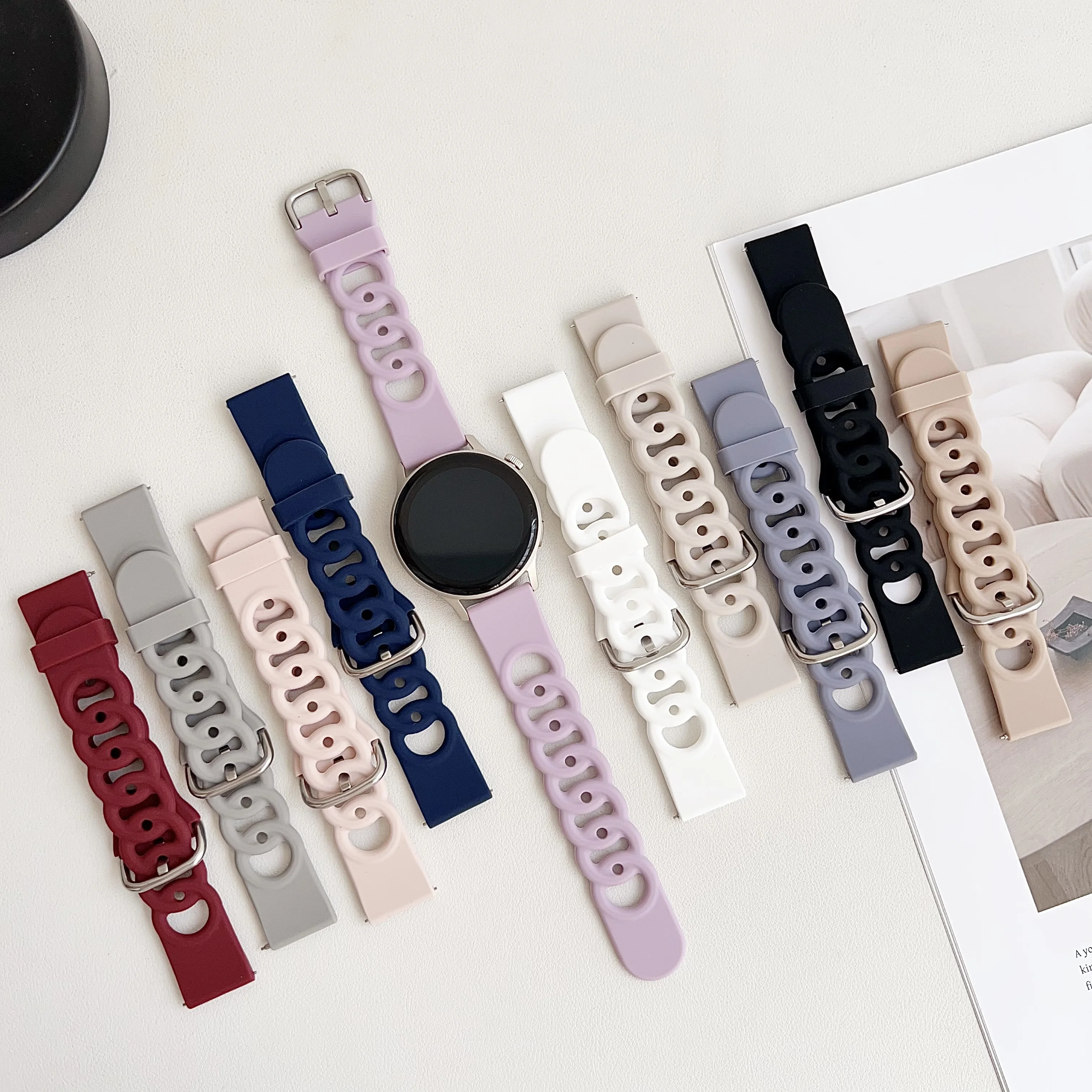 1 шт. ремешок для умных часов Donut Hollow, совместимый с Samsung 20 мм 22 мм