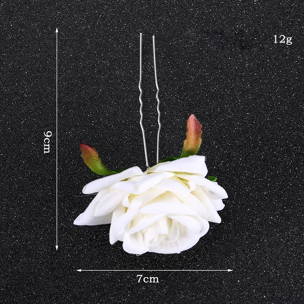 

4Pcs Rose Design Hairpin Elegant Bride Accessories Wedding Stylish Headwear Fashionable Headdress Hair Tools Brightness Unique