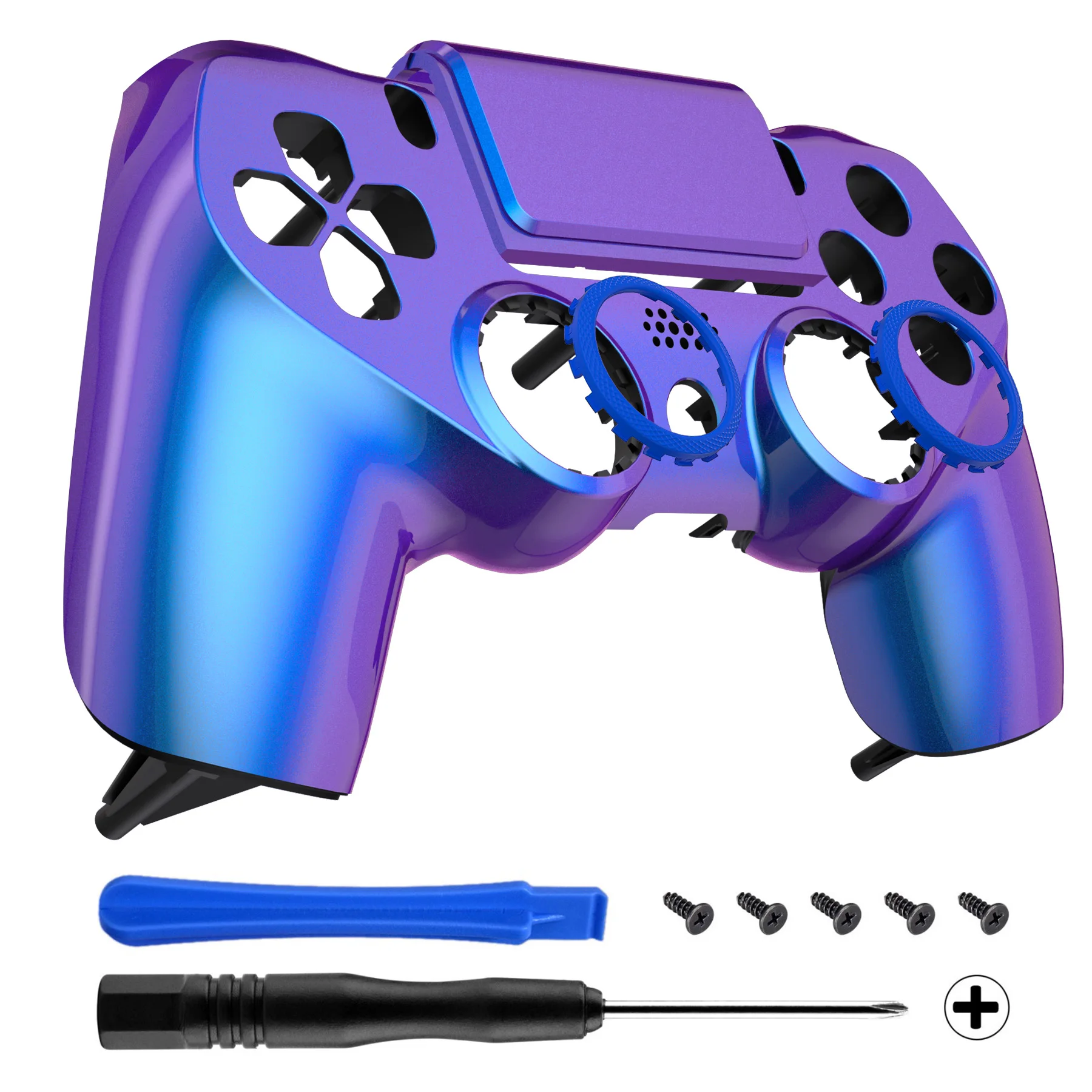 

Replacement Cover Shell Compatible with PS4 Slim Pro Controller JDM-040/050/055 - eXtremeRate Ghost Chameleon Purple Blue