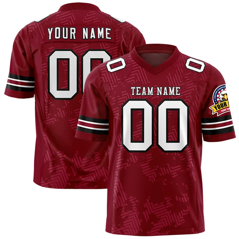 Custom Football Jersey Personalized Printed Name Number V-Neck Athletic Unisex T-Shirts