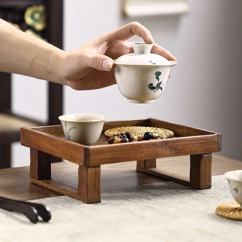 Wooden Dry Bubble Table Chinese Tea Cup Tray Tea Room Solid Wood Service Tray Multi-functional Fruit Tray