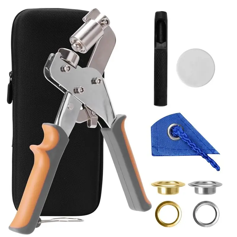 

AEE8-Grommet Tool Kit, 3/8 Inch (10Mm) Grommets, Grommet Eyelet Pliers Kit For Tarp/Leather/Crafts