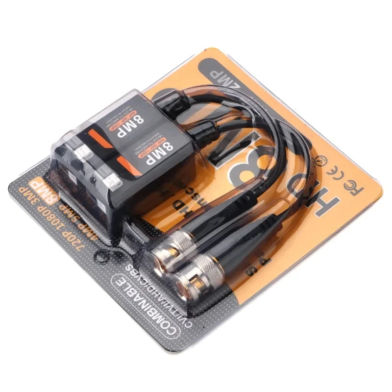 CCTV Accessories Passive Twisted Pair 8MP Video Balun HD-AHD TVI CVI Transmitter Transceiver For 2MP 5MP 8MP Analog Cameras