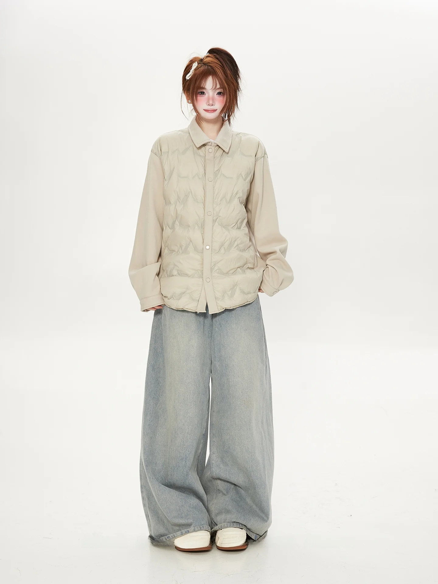 

Faionable Splice Down Jaet Женская легкая куртка ort 90 White Du down Collar Stand Зимняя верхняя одежда для поездок на работу Sle Regul...