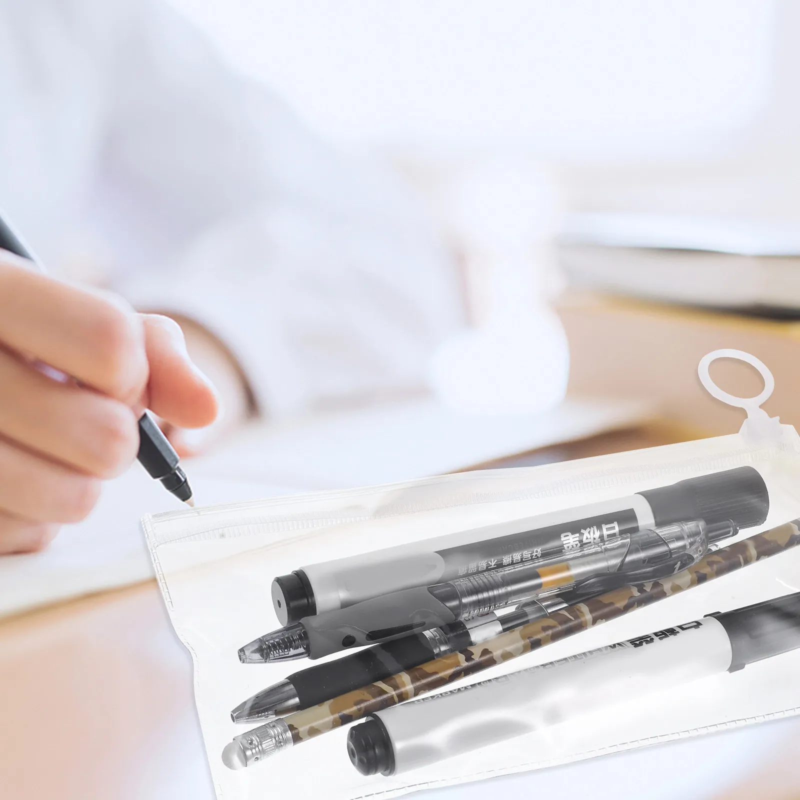 

20 шт. прозрачных пеналов на молнии, легкие сумки для хранения ручек, многофункциональные органайзеры для канцелярских принадлежностей и косметики