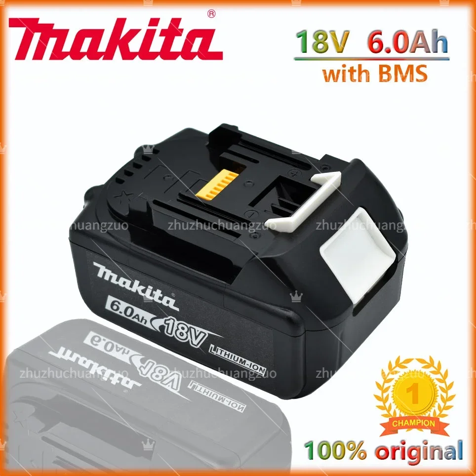 

Оригинальный аккумулятор Makita, 18 в, 5000 Ач, Ач, со встроенной литий-ионной сменной батареей LXT, BL1860B, BL1850, Makita, аккумулятор для электроинструмента