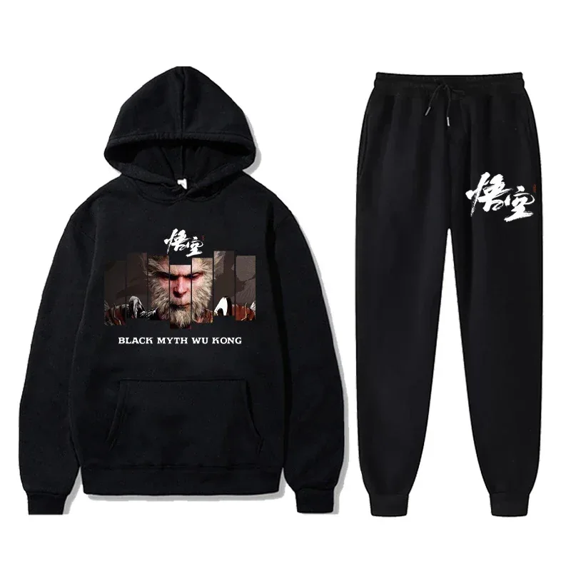 

2024 Spring Brand Men Hoodies Sweatshirt+Sweatpants Suit Autumn Winter Warm Tracksuit Sets Men's Hooded Outwear men clothing