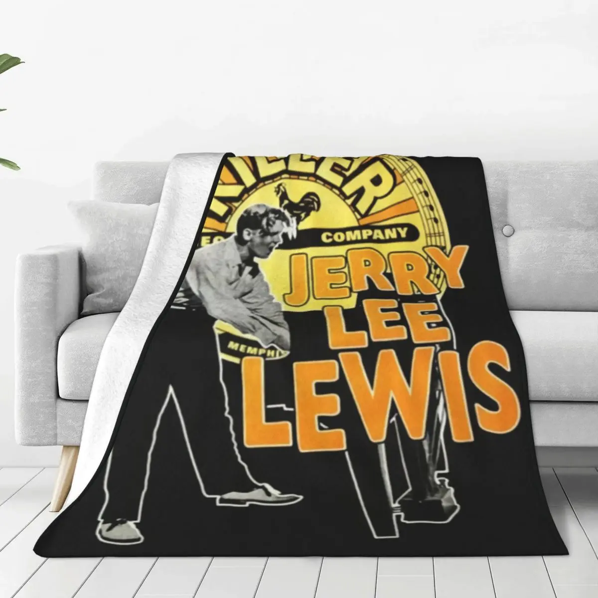 Jerry Lee Lewis Flannel Blankets Quality Soft Durable Cool Western Bedding Throws Autumn Travel Living Room Colorful Bedspread