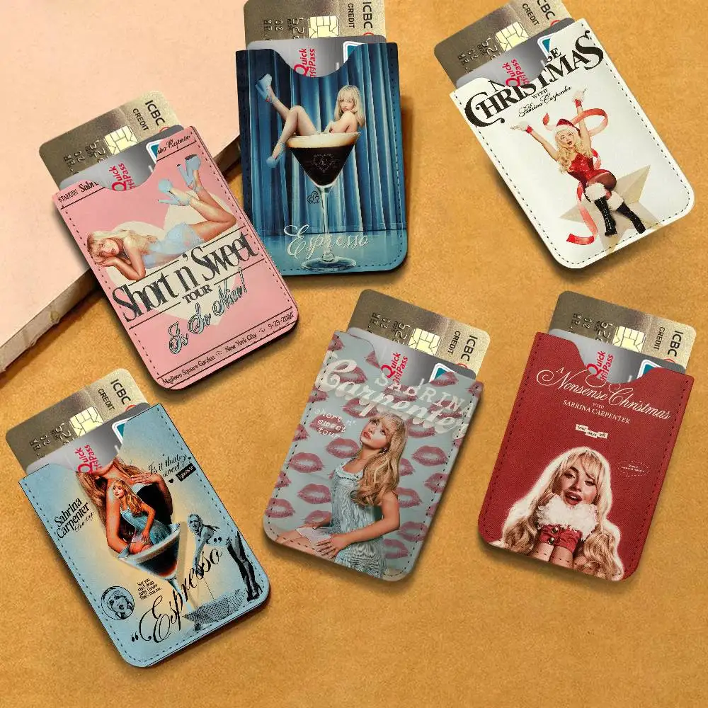 Singer Sabrina Carpenter Portrait Universal PU Leather Slim Card Wallet, ID Credit Card Organizer