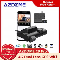 AZDOME 4G Dash Cam With Dual Cameras Live Video GPS Tracking Android WiFi Remote Monitoring Car DVR Camera Recorder Free Track