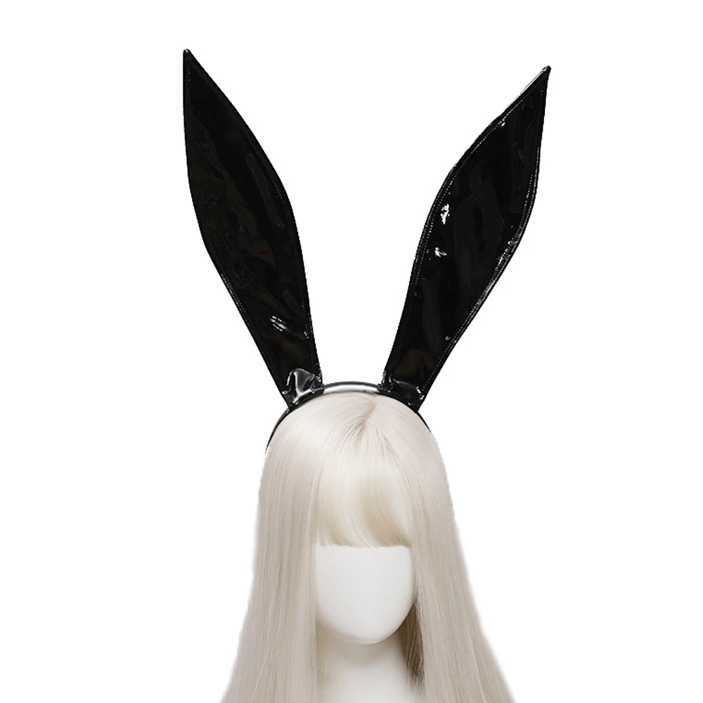 Sexy Bunny Maids Ears fascia Cosplay Leather Rabbit Ear Hairband DJ Night Club Bar copricapo Party Hair Hoop alta qualità