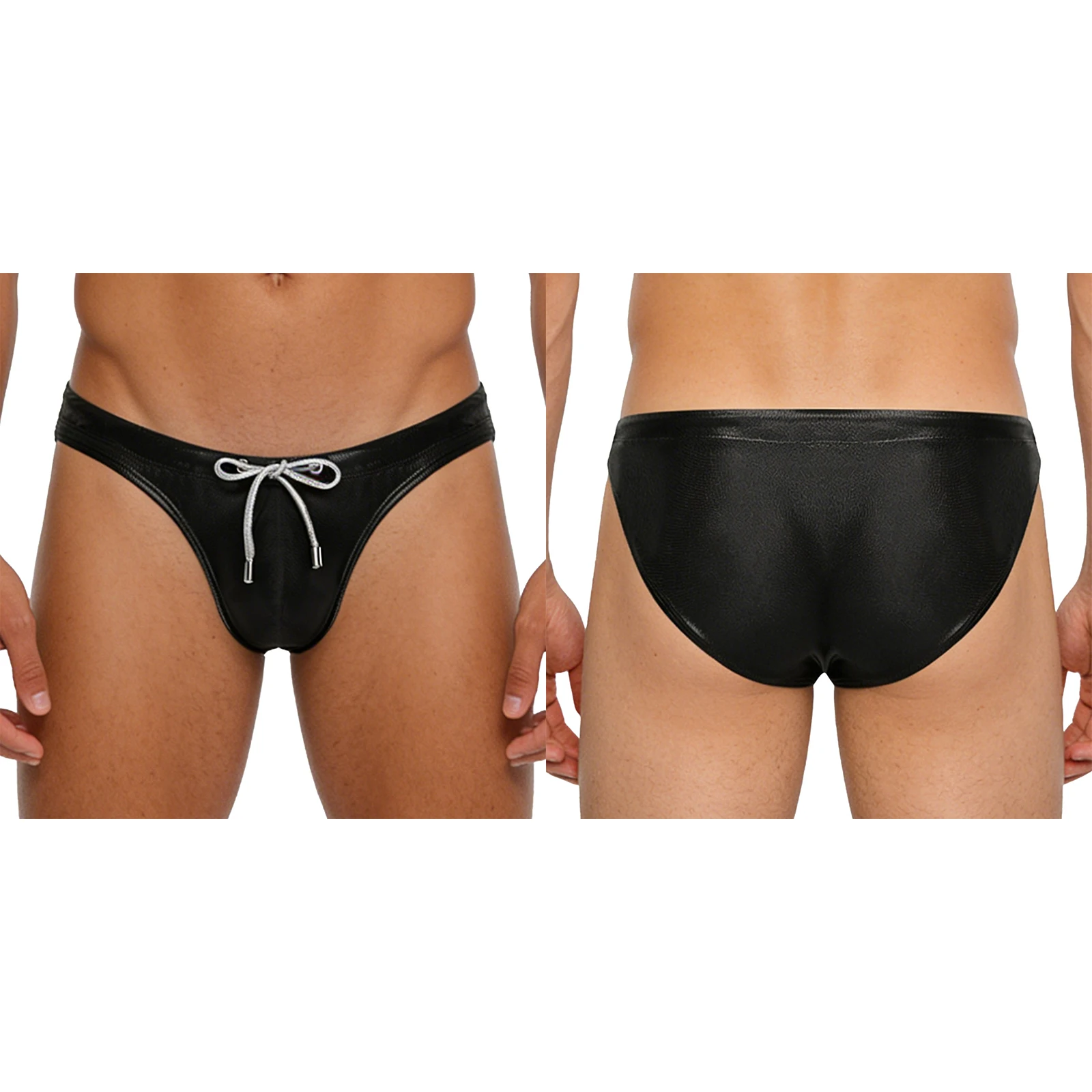 

Men Low Waist Bikini Briefs Panties Black Color Bulge Pouch Daily Causal Underpants for Pool Party Swimming Beachwear Shorts