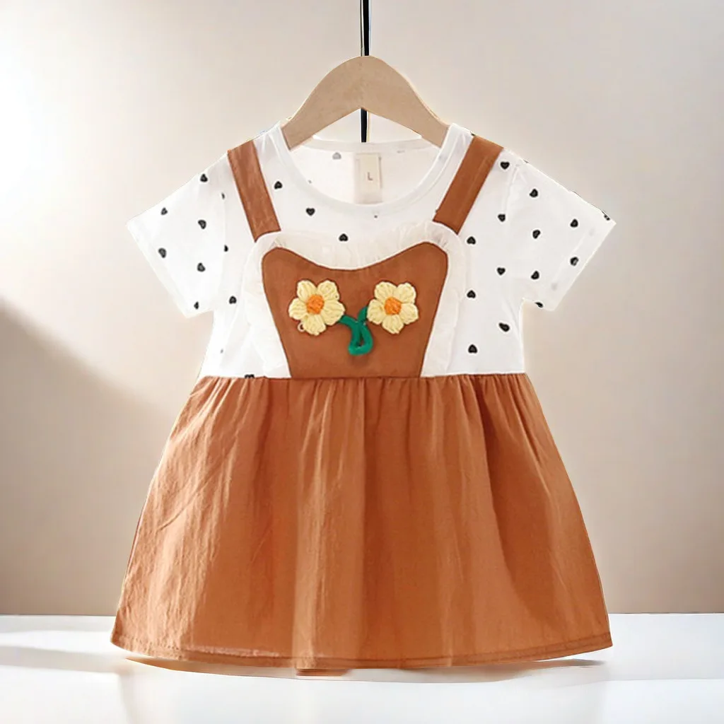 

Summer Casual Baby Girl Dress Cartoon Flower Beach Wedding Birthday Party Kid Dress Princess Costume Children Clothing A1183