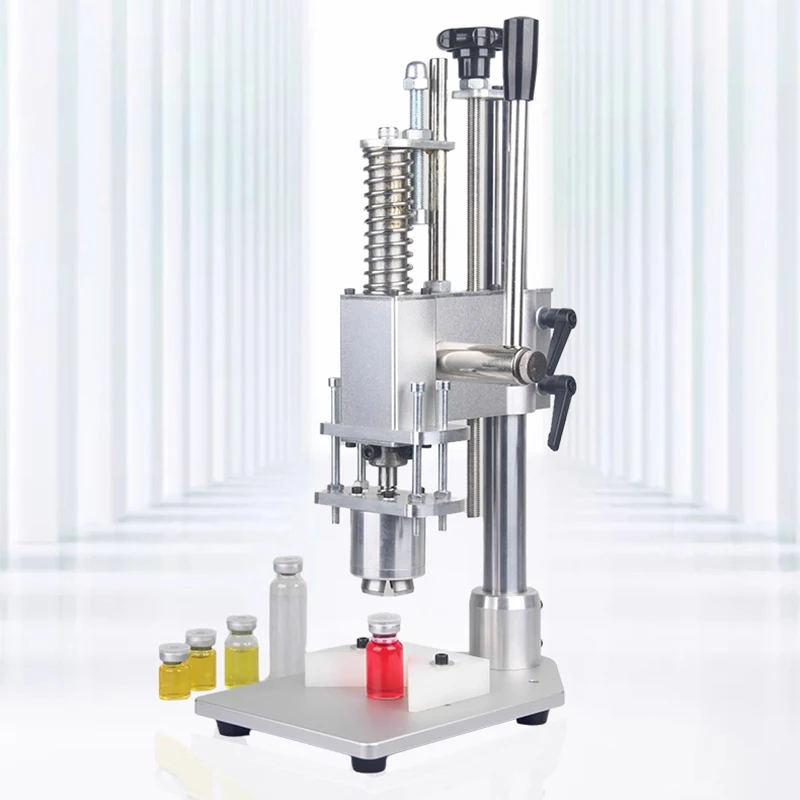 Manual Vial Capping Machine Pure Aluminum Cap/Aluminum-Plastic Cap Crimping Machine Ampoule Bottle/Essential Oil Bottle/Glass Bo