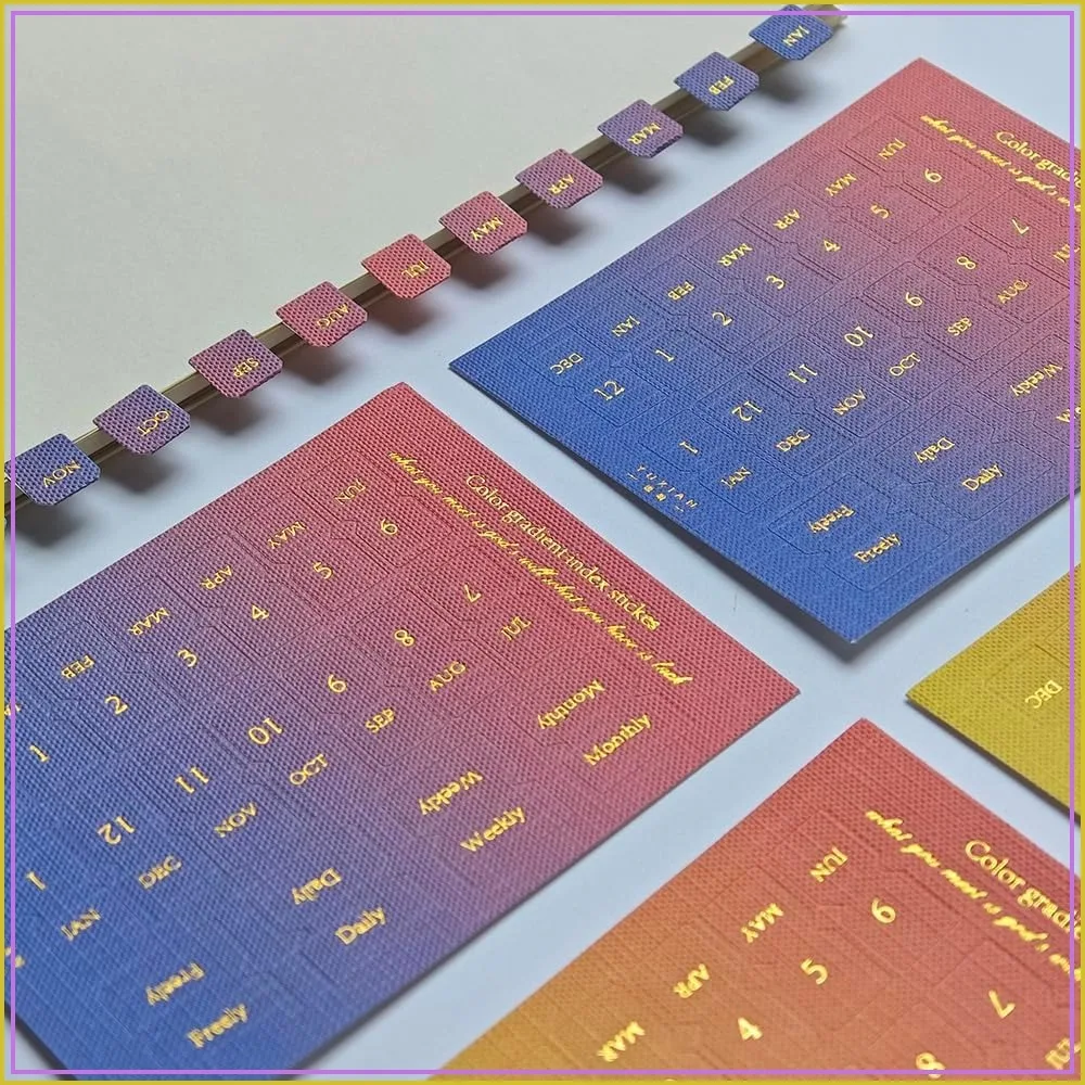 

10 Sheets Monthly Adhesive Index Tabs, Colorful Separator Tabs for Planners, Office, Study