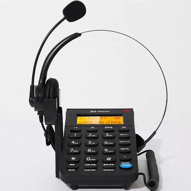 Professional headset telephone operator's landline call center service headset supports computer recording