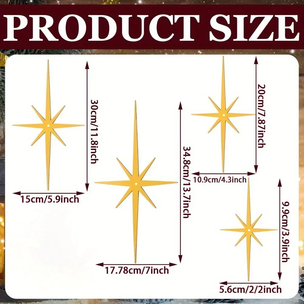 CIFBUY Iron Wall Art Metal Wall Decor Waterproof Atomic Star Sculpture Mid Century Modern Hanging Decor Gift For Home Living Roo
