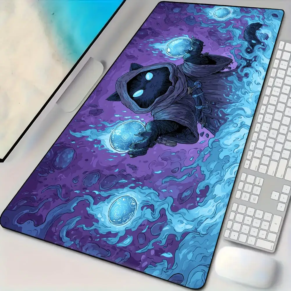 

Purple magic robe black cat Mouse Pad Desk Mat with Stitched Edge Rubber anti-slip Durable pc accessories Gaming mats maus pad