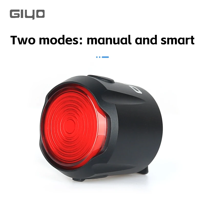 GIYO Smart Tail Light Bicycle Brake Warning Light Ultra Bright Lens Rear Light USB Charge IP66 Waterproof LED Night Warning Lamp