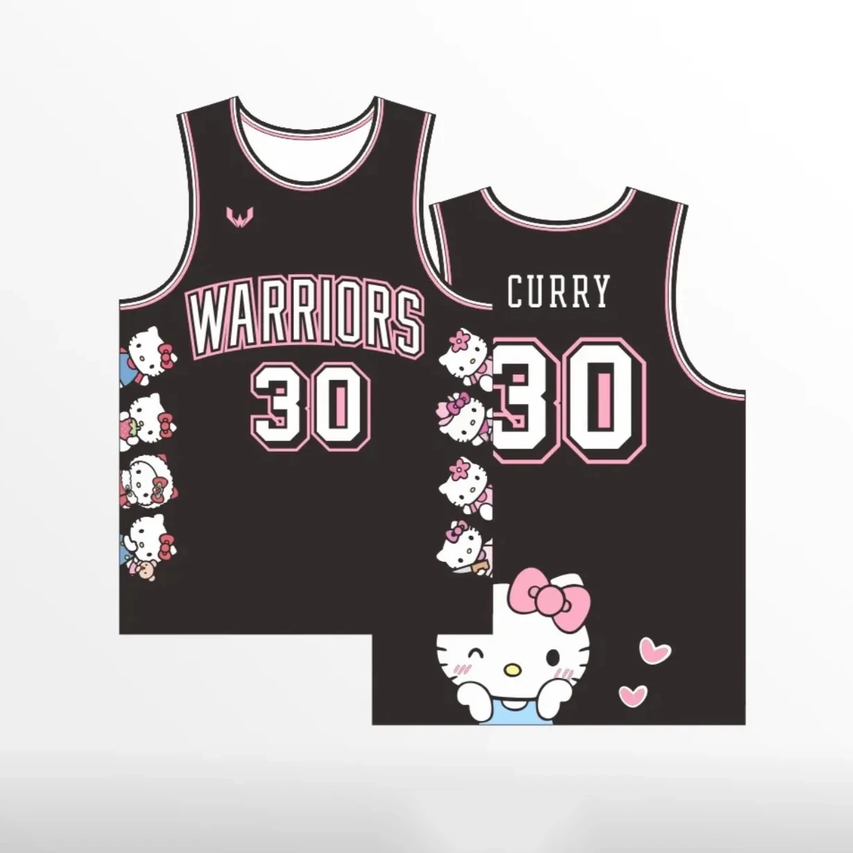 Sanrio Hello Kitty x Stephen Curry Allover Camiseta de baloncesto con estampado para adultos y niños Chaleco deportivo de verano de secado rápido cómodo y ligero