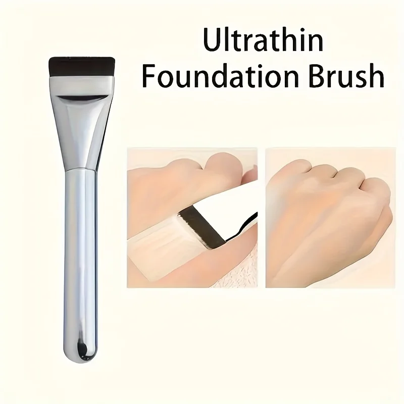 超薄型フラットファンデーションブラシ - コンシーラーやBBクリームを簡単に塗布、フラットフェイスマスク塗布ブラシ、ストレートブラシ。