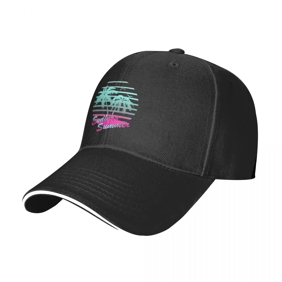 Retro 80s Tropical Sun Vaporwave Blue Endless Summer Baseball Cap Golf Cap Gentleman Hat sun hat Cosplay Male Women's