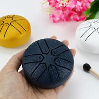 Ethereal Tongue Drum 3-Inch 6-Tone Hand Pan Drum- Complete Set with Drumsticks & Song Book Ideal for Beginners, Music Lovers