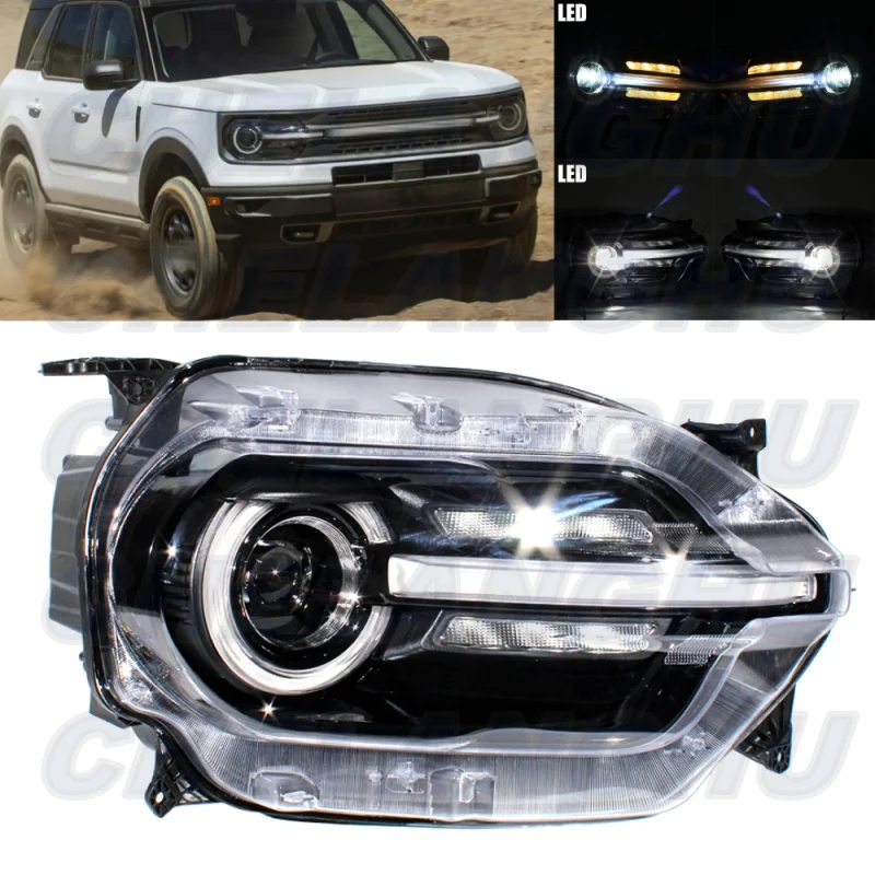 

LED HeadLight For Ford Bronco SPORT 2021 2022 2023 Right Side Front HeadLamp DRL With LED Bulbs car accessories