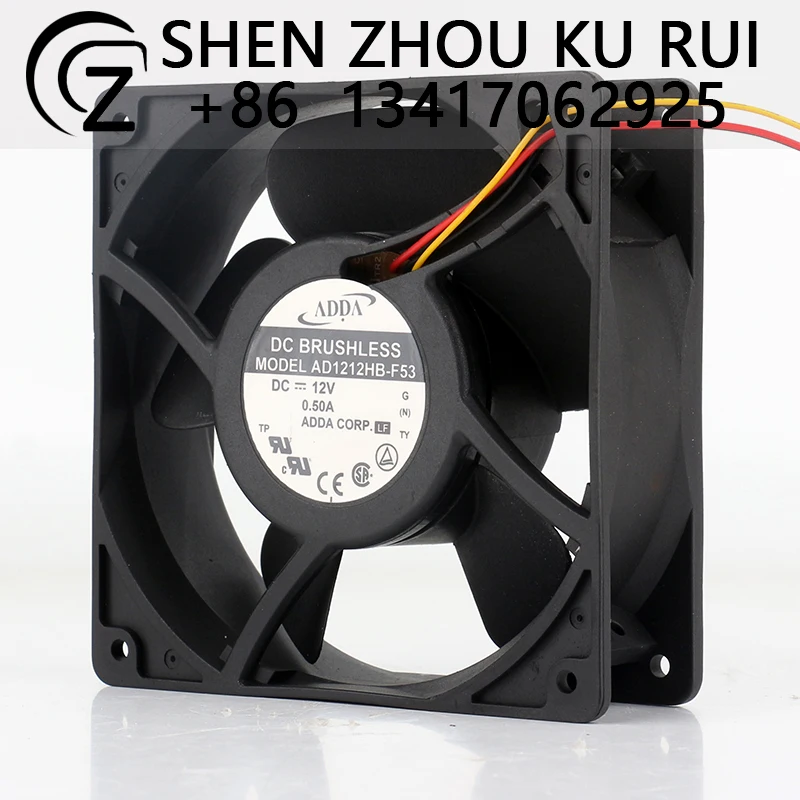 ADDA 12CM cabinet Axial 12V 0.50A 12038 120X120X38MM flow converter large air capacity AD1212HB-F53 Cooling fan