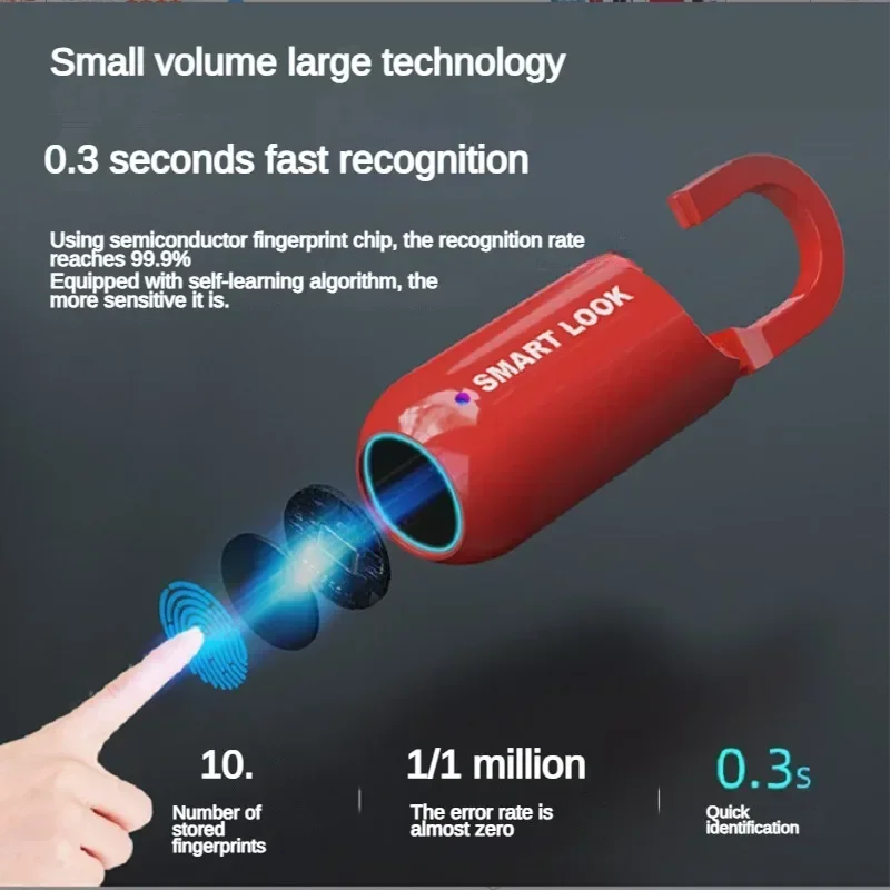 

M01 Fingerprint Padlock USB Smart Cabinet Keyless Home Travel Case Drawer Lock Anti Theft Multi Function Lock Zinc Alloy Lock
