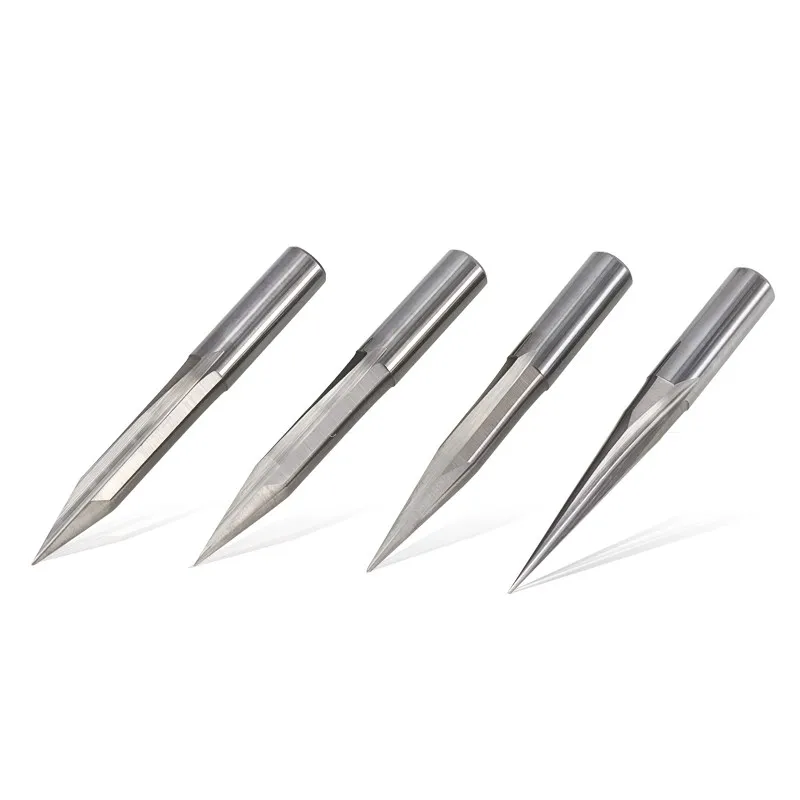 0.3-0.8mm V Shape Engraving Bit 15-30 Degrees 2 Flutes Straight Milling Cutter 6mm Shank CNC Carving Bit For Acrylic PVC