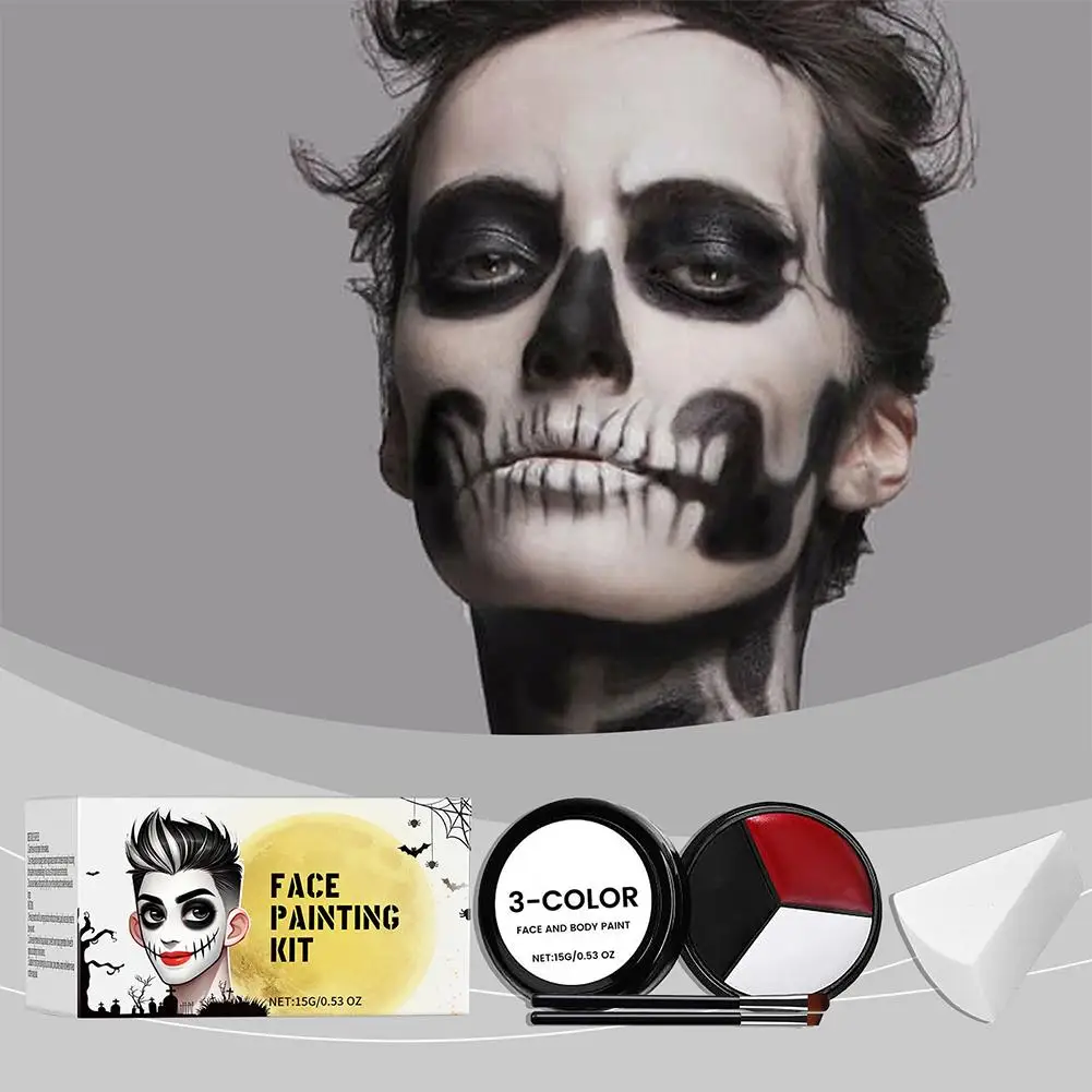 Halloween Face Painting Kit Body Makeup Non Toxic Makeup Wax For Christmas Halloween Fancy Carnival Vibrant Party M2s6