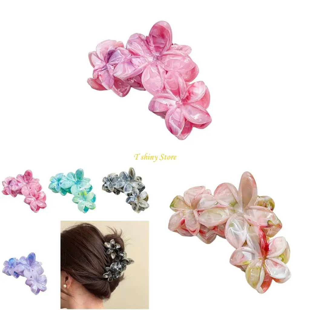 

N58F Delicate Resin Hair Claw Clip with Marble Effect Strong Grip Hair Accessories