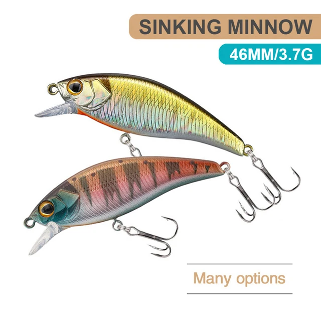 4.6cm 3.7g przynęty tonący Micro Minnow Wobbler sztuczna twarda przynęta Mini Jerkbait akcesoria wędkarskie pstrąg Bass MN615