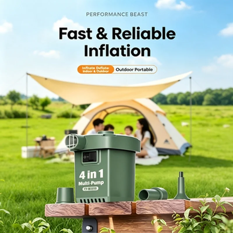 Mini Wireless Air Pump USB Rechargeable Portable Electric Inflator for Outdoor Camping SUP Boat Mattress Toys - view 2