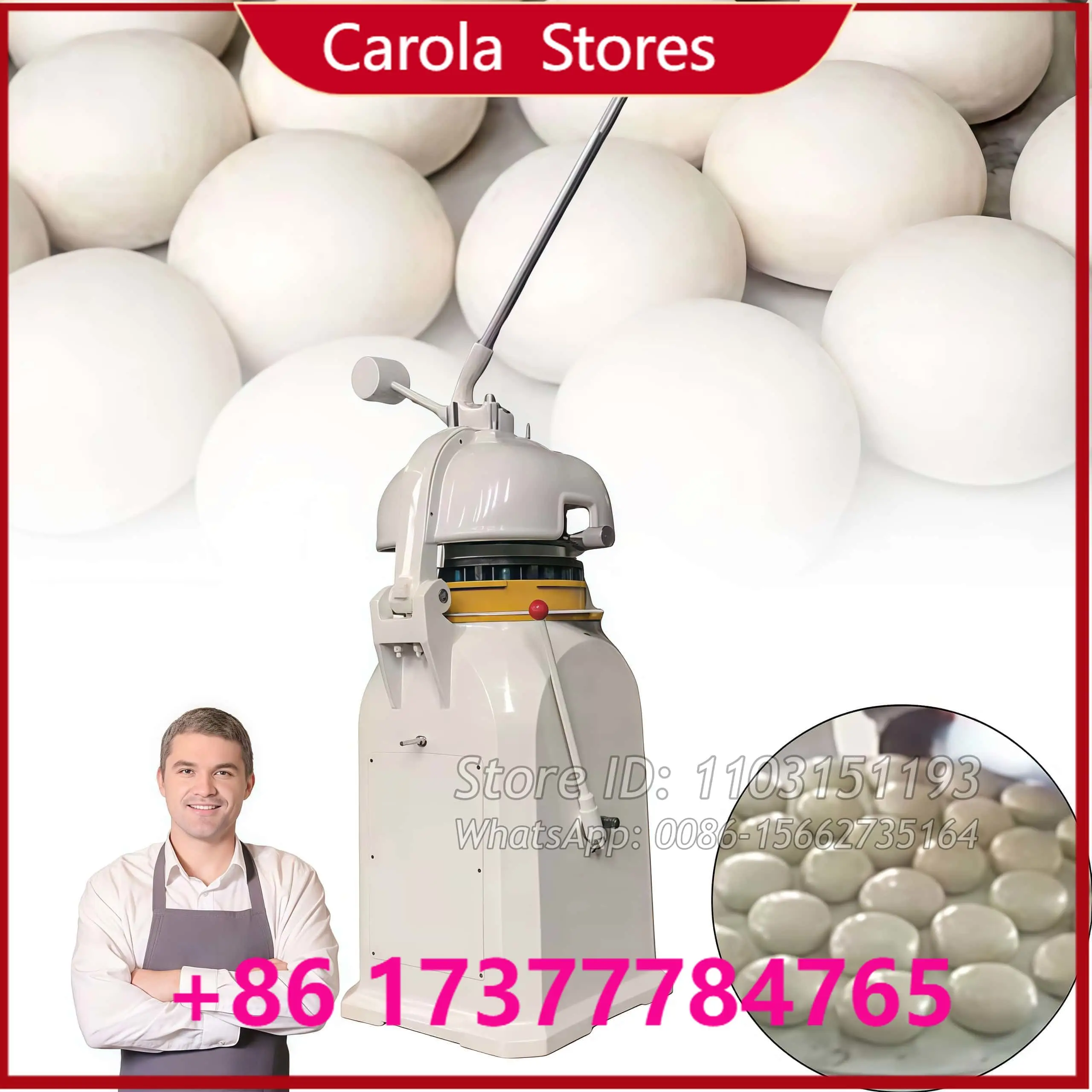 Stainless Steel 36 pcs Dough Cutter Commercial Bakery Bread Dough Ball Bun Making Machine Automatic Dough Divider Rounder